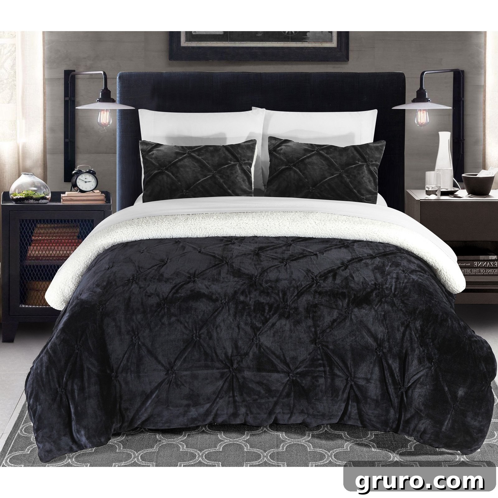 gray sherpa comforter