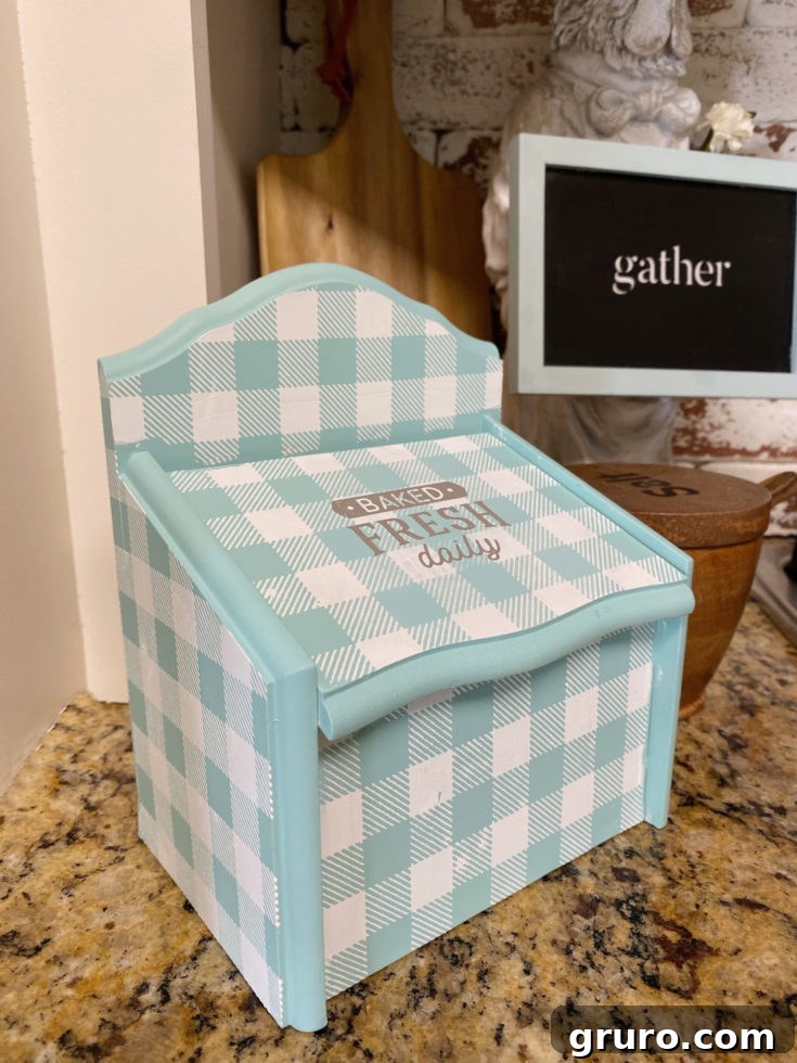 Recipe Box Makeover with buffalo check pattern