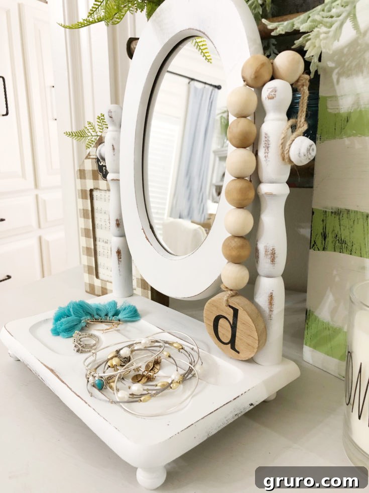 Thrift Store Table Top Valet Mirror Makeover