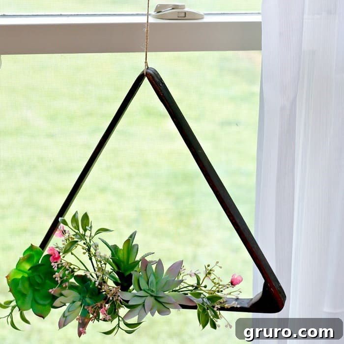 Indoor Succulent Plant Hanging Display Idea using repurposed items