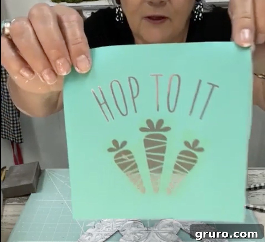 Applying stencil to tag