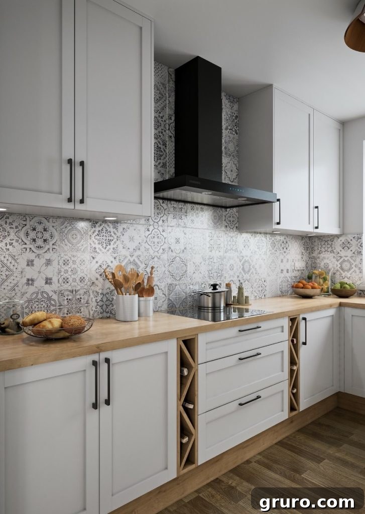 Elevating White Kitchens: 30 Backsplash Inspirations 18 Varied Moroccan Tile Backsplash