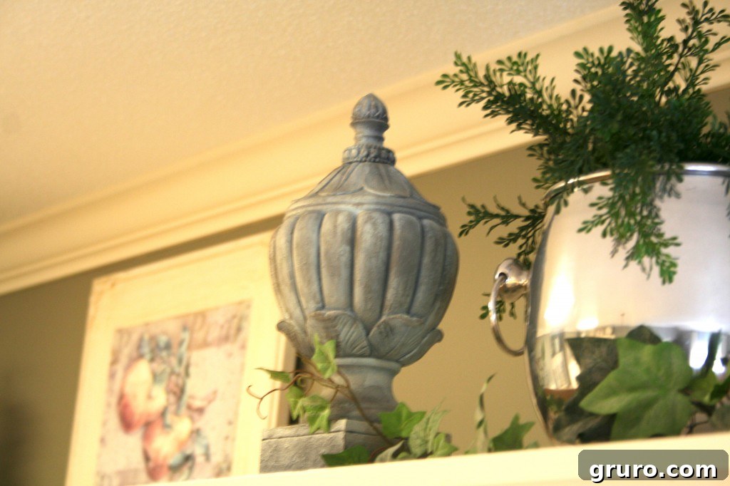 Styled ceramic pieces on a shelf, showing how they blend into the home decor.
