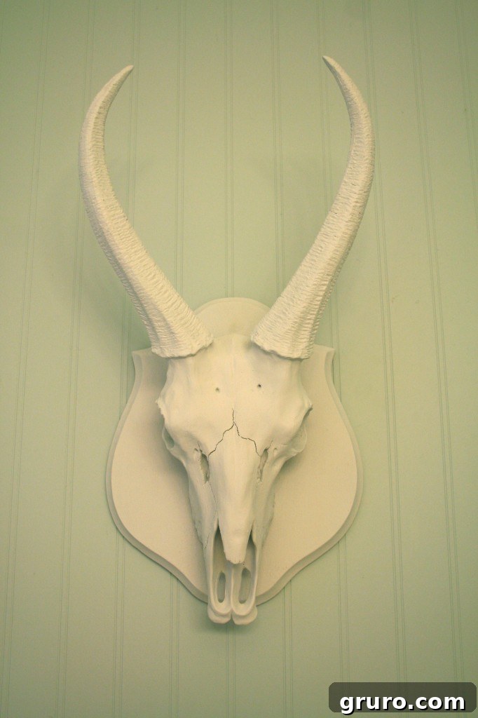 The finished, transformed faux antler, now stylish and captivating.