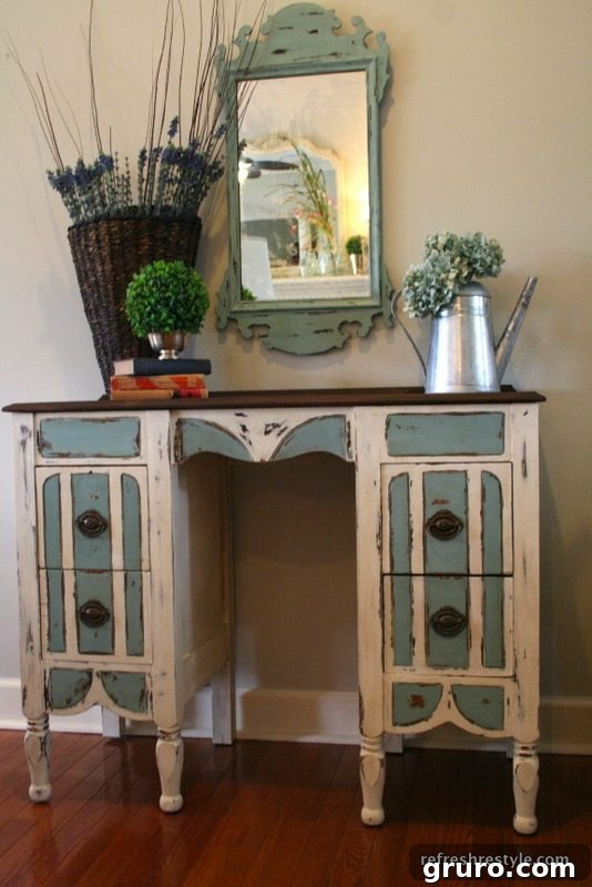 Styled Mirror Makeover Styling a vintage mirror with fresh flowers and accessories